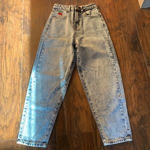 Light wash blue jeans